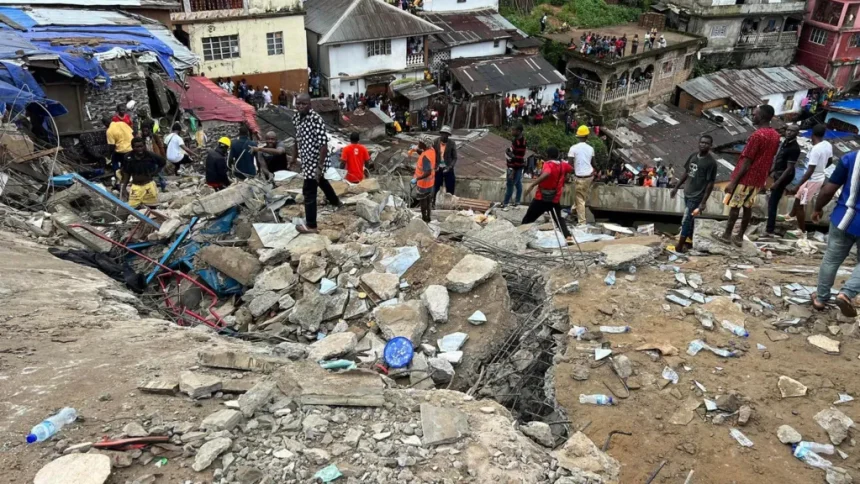 Rescuers in Sierra Leone are continuing to search for more survivors after a seven-storey building collapsed in the capital Freetown