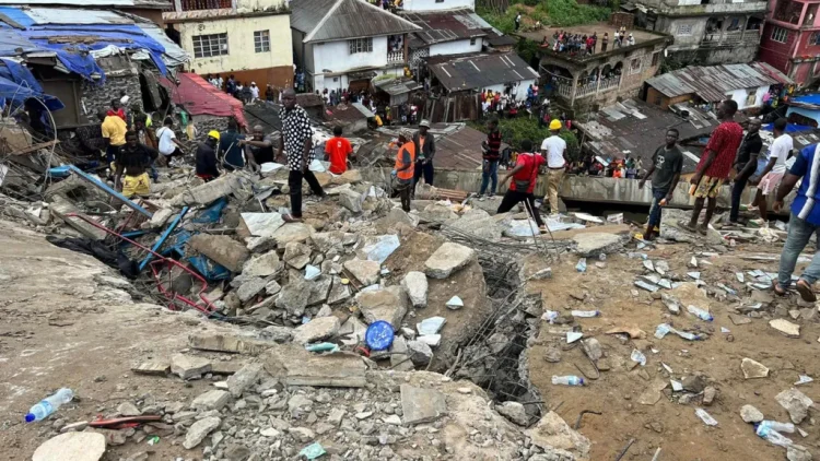 Rescuers in Sierra Leone are continuing to search for more survivors after a seven-storey building collapsed in the capital Freetown